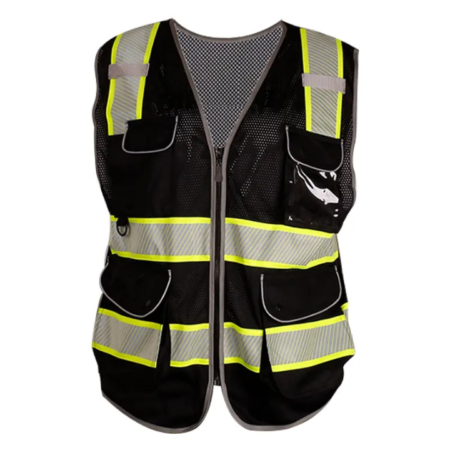 High Visibility Safety Workwear Tee – Reflective, Breathable, UV Protection Black