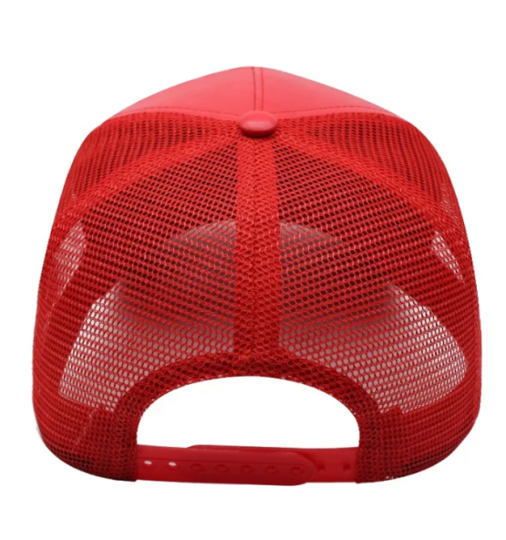 Leather Patch Caps – Custom Logo, Unisex Fit, Red - Image 3