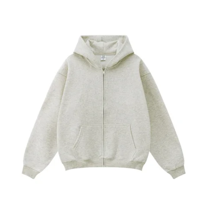 Zipper Hoodies – Full Zip, Soft Fleece, Unisex Fit – Perfect for Printing & Embroidery White