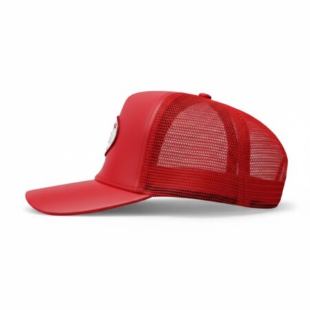 Leather Patch Caps – Custom Logo, Unisex Fit, Red