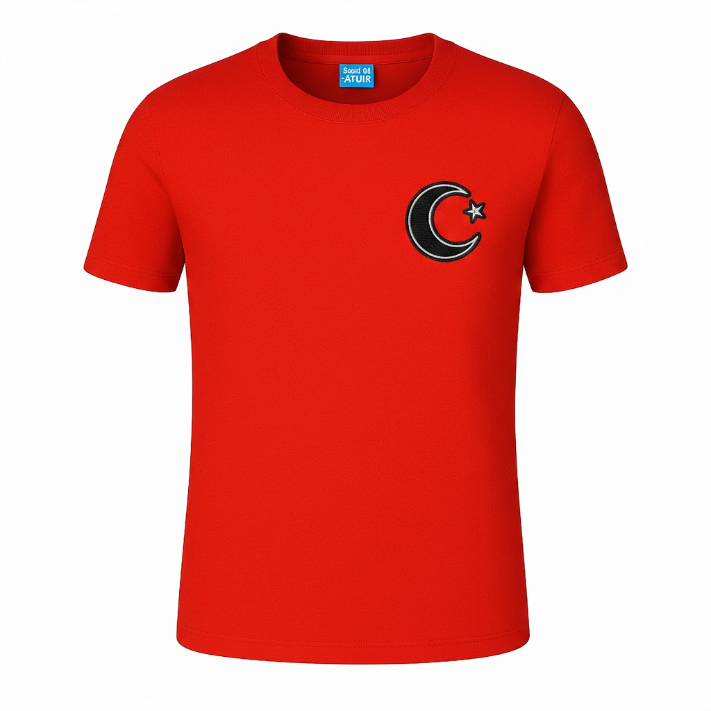 Premium Light Blue T-Shirt – Custom Logo Ready Red